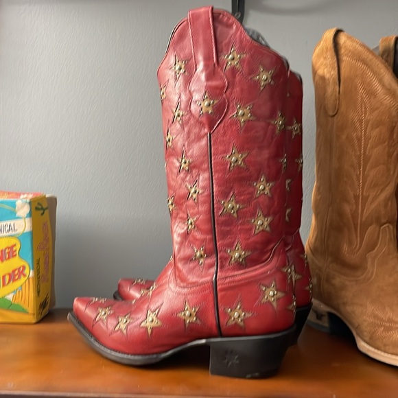 Beautiful RED Black Star boots for sale! 7.5 summer Memorial Day July 4th - Picture 4 of 9